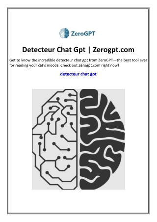 Detecteur Chat Gpt | Zerogpt.com