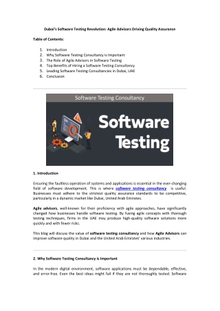 Dubai’s Software Testing Revolution: Agile Advisors Driving Quality Assurance