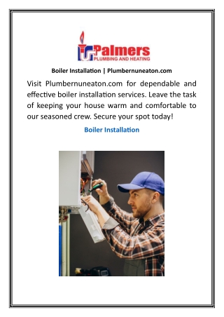 Boiler Installation | Plumbernuneaton.com