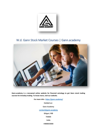 W.d. Gann Stock Market Courses | Gann.academy