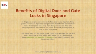 Benefits of Digital Door and Gate Locks in Singapore