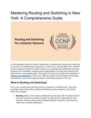 Mastering Routing and Switching in New York_ A Comprehensive Guide