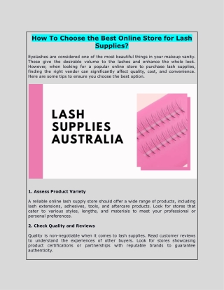 How To Choose the Best Online Store for Lash Supplies_