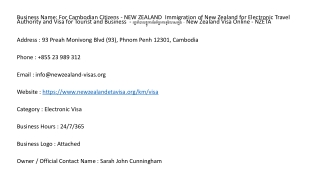 For Cambodian Citizens - NEW ZEALAND  Immigration of New Zealand for Electronic