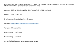 For Cambodian Citizens -    CAMBODIA Easy and Simple Cambodian Visa - Cambodian