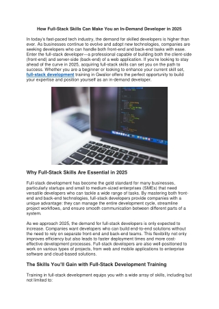 How Full-Stack Skills Can Make You an In-Demand Developer in 2025