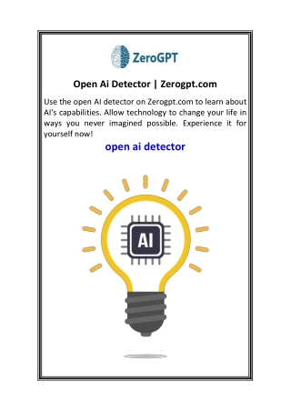 Open Ai Detector  Zerogpt.com