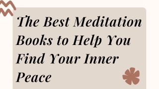 The Best Meditation Books to Help You Find Your Inner Peace