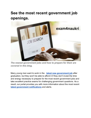 See the most recent government job openings