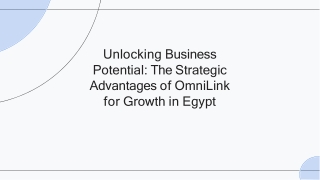 Unlocking Business Potential - The Strategic Advantages of OmniLink for Growth in Egypt