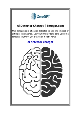 Ai Detector Chatgpt  Zerogpt.com