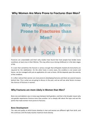 Why Women Are More Prone to Fractures than Men?