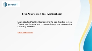 Free Ai Detection Tool  Zerogpt.com