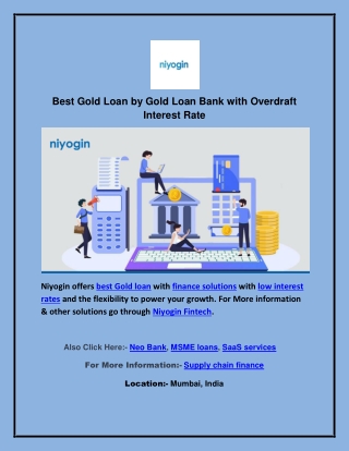 Best Gold Loan by Gold Loan Bank with Overdraft Interest Rate