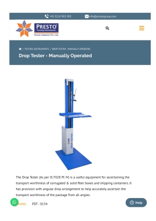 Drop Tester - Manually Operated