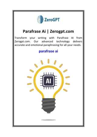 Parafrase Ai  Zerogpt.com