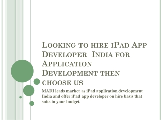 MADI leads market as iPad App Development
