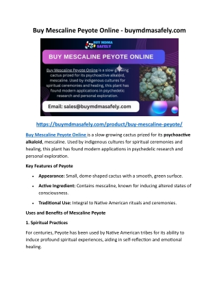 Buy Mescaline Peyote Online - buymdmasafely