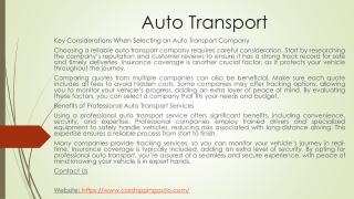 Auto Transport