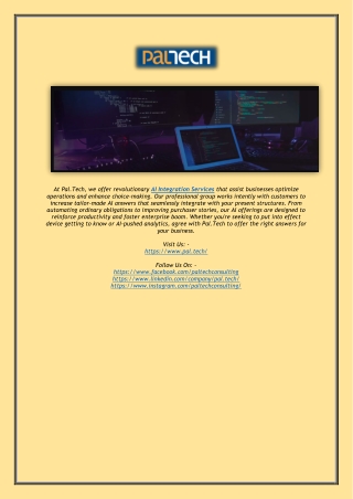AI Integration Services by Pal.Tech