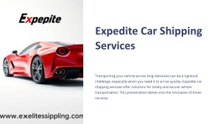 Expedite Car Shipping Services