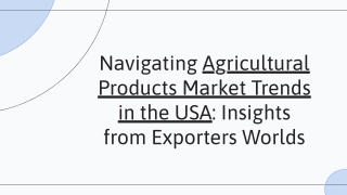 Agricultural Products Market Trends in the USA