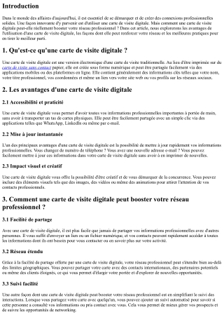 Comment une carte de visite digitale peut booster votre réseau professionnel