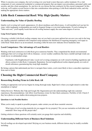Little Rock Commercial Contractor: Discovering the Right Fit for Your Service