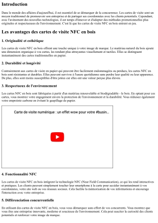 Les cartes de visite NFC en bois : un outil promotionnel original et respectueux