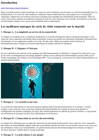 Les meilleures marques de carte de visite connectée sur le marché