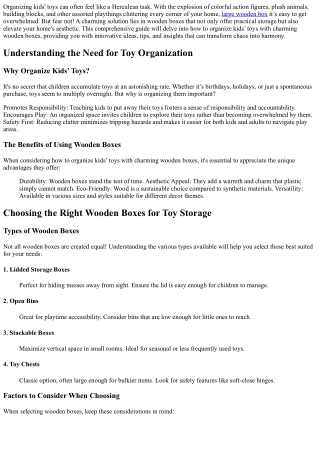“How to Organize Kids’ Toys with Charming Wooden Boxes”