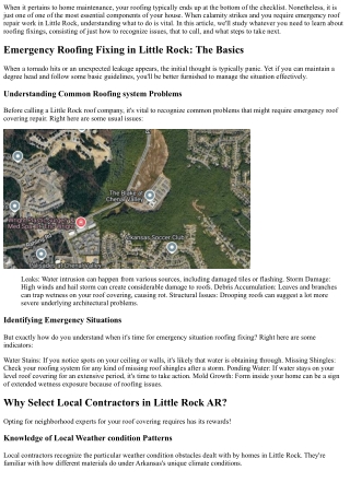Emergency Situation Roof Repair Work in Little Rock: What You Required to Know