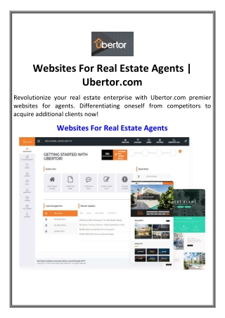 Websites For Real Estate Agents | Ubertor.com