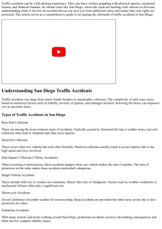 San Diego Traffic Accidents: When to Call an Accident Lawyer