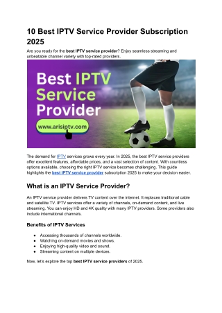 10 Best IPTV Service Provider Subscription 2025