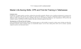 Master Life-Saving Skills CPR and First Aid Training in Tallahassee