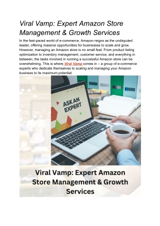 Viral Vamp_ Expert Amazon Store Management & Growth Services