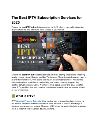 The Best IPTV Subscription Services for 2025
