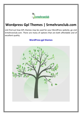 Wordpress Gpl Themes | Srmehranclub.com