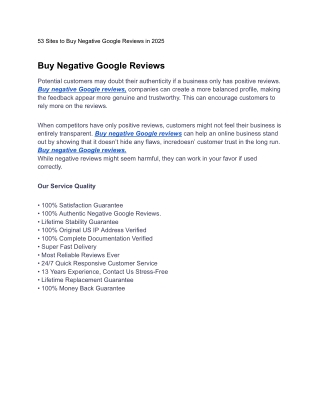 53 Sites to Buy Negative Google Reviews in 2025