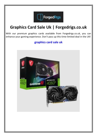 Graphics Card Sale Uk | Forgedrigs.co.uk