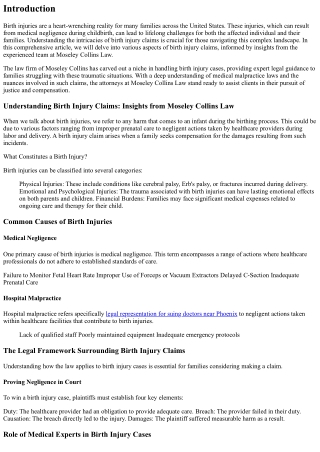 Understanding Birth Injury Claims: Insights from Moseley Collins Law