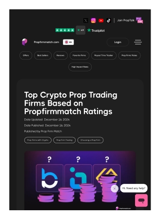 Top Crypto Prop Trading Firms Based on Propfirmmatch Ratings