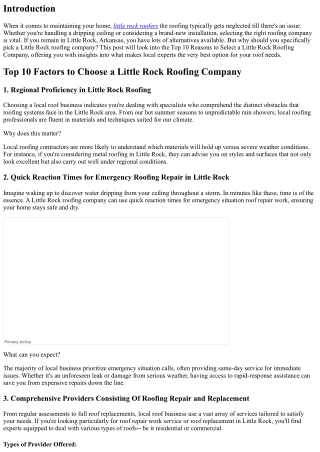 Leading 10 Reasons to Pick a Little Rock Roofing Company