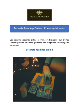 Accurate Readings Online  Primepsychics