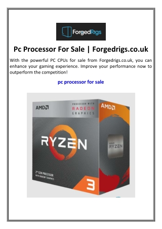 Pc Processor For Sale | Forgedrigs.co.uk