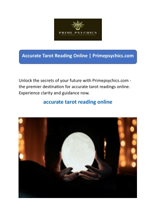 Accurate Tarot Reading Online  Primepsychics