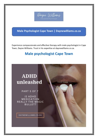 Male Psychologist Cape Town  Daynewilliams.co.za
