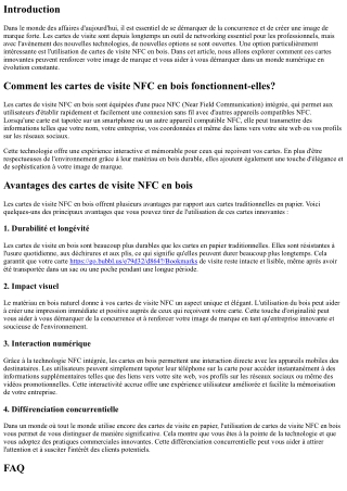 Comment les cartes de visite NFC en bois peuvent renforcer votre image de marque