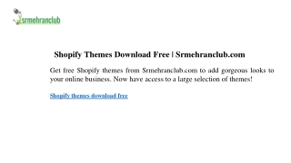 Shopify Themes Download Free Srmehranclub.com